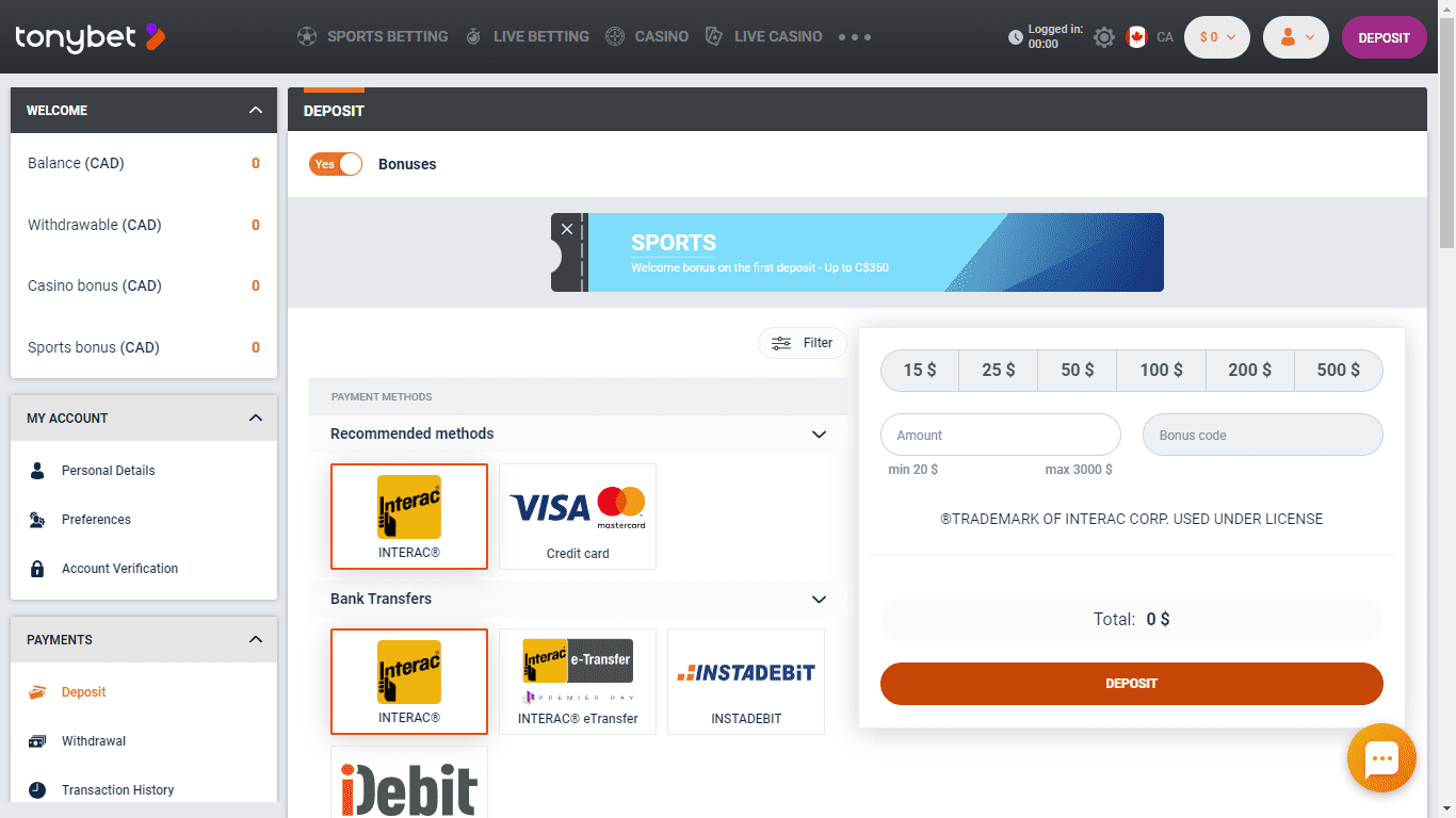 First Deposit digital payment options